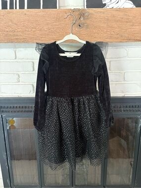 H&M Black Velvet Bodice Sparkle Tulle Party Dress